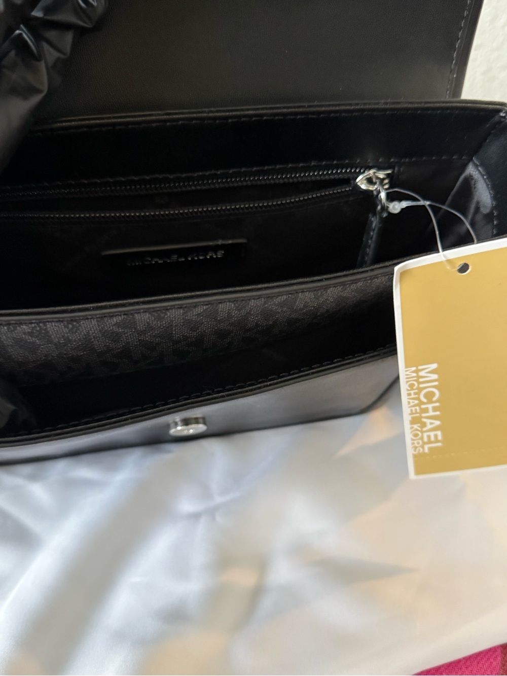 Michael Kors Bradshaw Medium Messenger MK Signature Black NWT - Picture 6 of 9